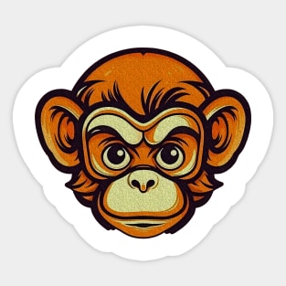 Orange Monkey Sticker